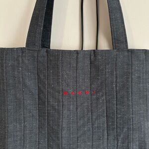 Marni grey and Blue Quilted Fabric bag